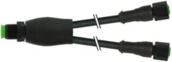 Y-Distributor M12 male / M12 female 0° A-cod. V4A FEP 5xAWG22 bk 1.5m