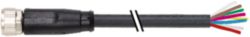 M8 female 0° with cable PUR 8x0.14 bk 15m