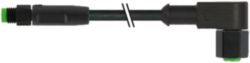 M8 male 0° / M8 female 0° A-cod. FEP 5x0,38 bk 1.5m