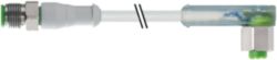 M12 male 0° / M12 female 90° A-cod. LED F&B PVC 4x0.34 gy UL/CSA 5m