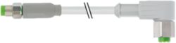 M8 male 0° / M12 female 90° A-cod. F&B PVC 3x0.25 gy UL/CSA 4m