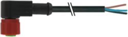 M12 female 90° C-cod. with cable PUR 3x0.75 bk UL/CSA+drag ch. 7.5m