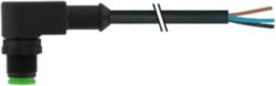 M12 male 90° A-cod. with cable Lite PUR 4x0.34 bk UL/CSA+drag ch. 3m