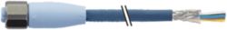 M12 fem. 90° A cable F&B Pro TPE-S 4x0.34 sh. bu UL rob+dragch 25.0m