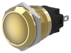 PUSHBUTTON MAINTAINED 22MM GOLD COLOUR R