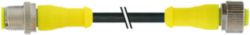 M12 male 0° / M12 female 0° A-cod. AIDA PUR 4x0.34 bk +drag ch. 15m