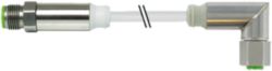 M12 Steel male 0° / M12 Steel female 90° A-cod. PVC 4x0.34 gy  10m