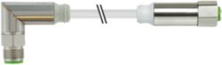 M12 Steel male 90° / M12 female 0° A-cod. PVC 4x0.34 gy UL/CSA 3m