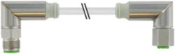 M12 Steel male 90° / M12 Steel female 90° A-cod. PVC 4x0.34 gy  3m