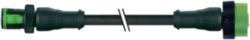 MQ12 male 0° / MQ12 female 0° A-cod. PVC 4x0.34 bk UL/CSA 0.2m