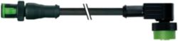MQ12 male 0° / MQ12 female 90° A-cod. PUR 4x0.34 bk +drag ch. 1.5m