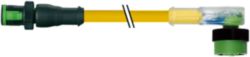 MQ12 male 0° / MQ12 female 90° A-cod. LED PVC 4x0.34 ye UL/CSA 0.3m