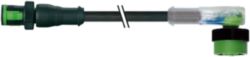 MQ12 male 0° / MQ12 female 90° A-cod. LED PVC 4x0.34 bk UL/CSA 0.3m