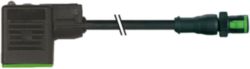 MQ12 male 0° / MSUD valve plug BI-11mm PVC 3x0.75 bk 10m