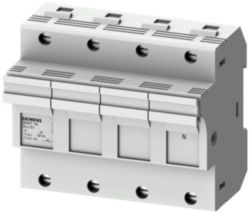 SENTRON, cylindrical fuse holder, 14 x 51 mm, 3P+N, In: 50 A, Un AC: 690 V