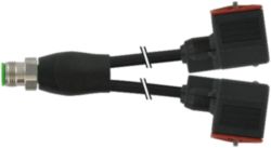 Y-Distributor M12 Xtreme/MSUD valve  A-18mm PUR 3x0.75 bk +drag ch. 1m