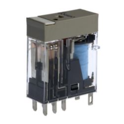 Relay, plug-in, 8-pin, DPDT, 5 A, mech & LED indicators, label facility, 24 VDC