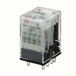 Relay, plug-in, 14-pin, 4PDT, 6 A, mechanical & LED indicators, 220/240 VAC