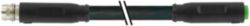 M8 male 0° / M8 female 0° A-cod. snap-in PUR 3x0.25 bk 1m