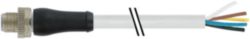 M12 Power male 0° L-cod. with cable PUR 5x2.5 gy UL/CSA+drag ch. 70m