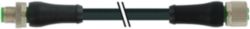 M12 Power female 0° L-cod. / M12 male 0° A-cod. PUR 4x0.75 bk  15m
