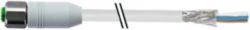 M12 female 0° A-cod. with cable shielded F & B PVC 5x0.34 gy1.5m