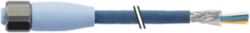 M12 female 90° A-cod. with cable shielded F&B Pro TPE-S 4x0.34 bu 20m