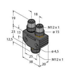 2-voudige verdelersystemen, Y-verdeler zonder kabel, contraconnector M