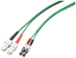 Fiber Optic Singlemode Cord SC/LC, 9/125, 1x SC duplex  1x LC duplex plugs, 1 m