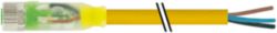 M8 female 0° A-cod. with cable LED PUR 3x0.25 ye 7m