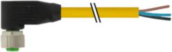 M12 female 90° with cable TPE 8x22AWG ye UL/CSA. ITC/PLTC 5m