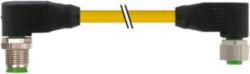 M12 male 90° / M12 female 90° A-cod. TPE 5x22AWG ye . ITC/PLTC 5m