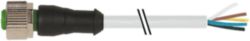 M12 female 0° A-cod. with cable PVC 5x0.34 gy UL/CSA 7.5m