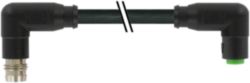 M8 male 90° / M8 female 90° A-cod. snap-in PUR 3x0.25 bk +drag ch. 1m