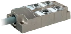 MVP12-METALL, 4XM12, 5-POLE, PRE-WIRED ABLE 5.0m PUR 16x0,34+3X0.75