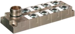 MVP-METALL, 8XM12, 5POLE, M23 19POL. CON. Connector exit frontside