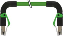 RJ45 male 90° down / RJ45 male 90° down shielded PUR 1x4xAWG22 gn 0.3m