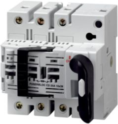 Fuse combination switch body 3P+N 25A for cylindrical fuse size 10x38.