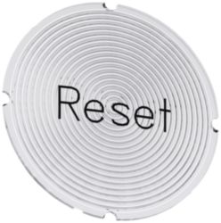 Inscription plate for illuminated pushbutton, round, milky, labeling:
