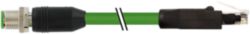 M12 male 0° X-cod./RJ45 male 0° PUR 4x2xAWG24 shielded gn UL+dragch 1m