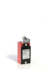 Positieschakelaar metalen, sprongcontact, 1 NC/1 NO, kabelingang M20 x 1,5, met hoekrolhefboom(kunststof rol)