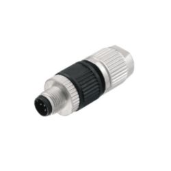 Round plug (field customisable), pin, straight, Insulation displacemen
