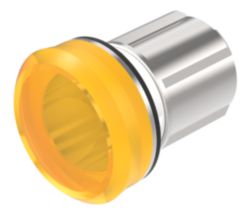 indicator oranje transparente lens, rondom zichtbaar, metalen body