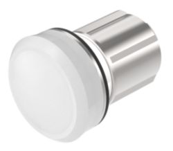 indicator wit, transparente lens, rondom zichtbaar, metalen body