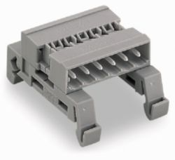 Double pin header DIN-35 rail mounting 17-pole gray