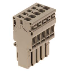 Plug (terminal), Tension-clamp connection, 4 mm², 800 V, 32 A, Number