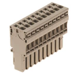 Plug (terminal), Tension-clamp connection, 4 mm², 800 V, 32 A, Number