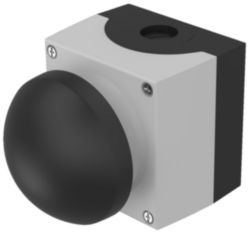 Palm pushbutton black with plastic enclosure grey momentary