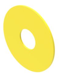Estop name plate P YE BK D=75mm