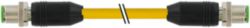 M12 male 0°/M12 male 0° D-cod. PUR 1x4xAWG22 shielded ye+drag-ch 7m